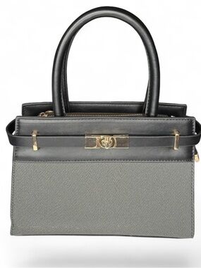 FASHION Classic Black/Grey Top-Handle “Kelly” Bag - NWT
